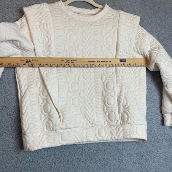 ANTHROPOLOGIE FIND ME NOW PUFF SLEEVE QUILTED SWEATSHIRT PULLOVER SWEATER SIZE S - Picture 11 of 11